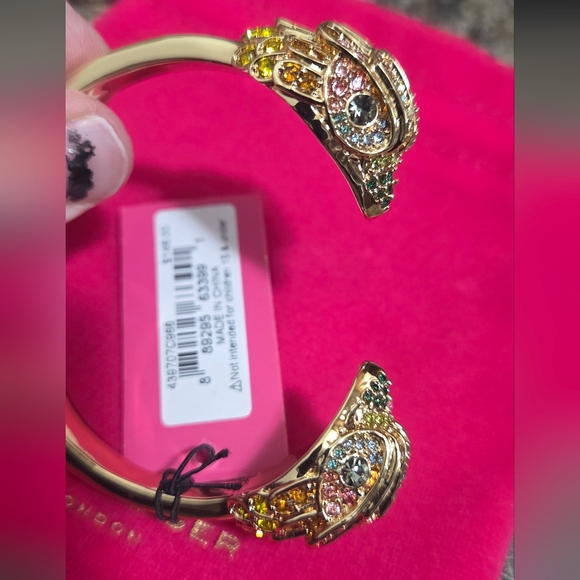 Kurt Geiger Gold Bangle with Embellished Signature Eagle Head Ends - Picture 6 of 7